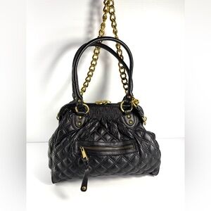 Elegant Black Quilted Handbag